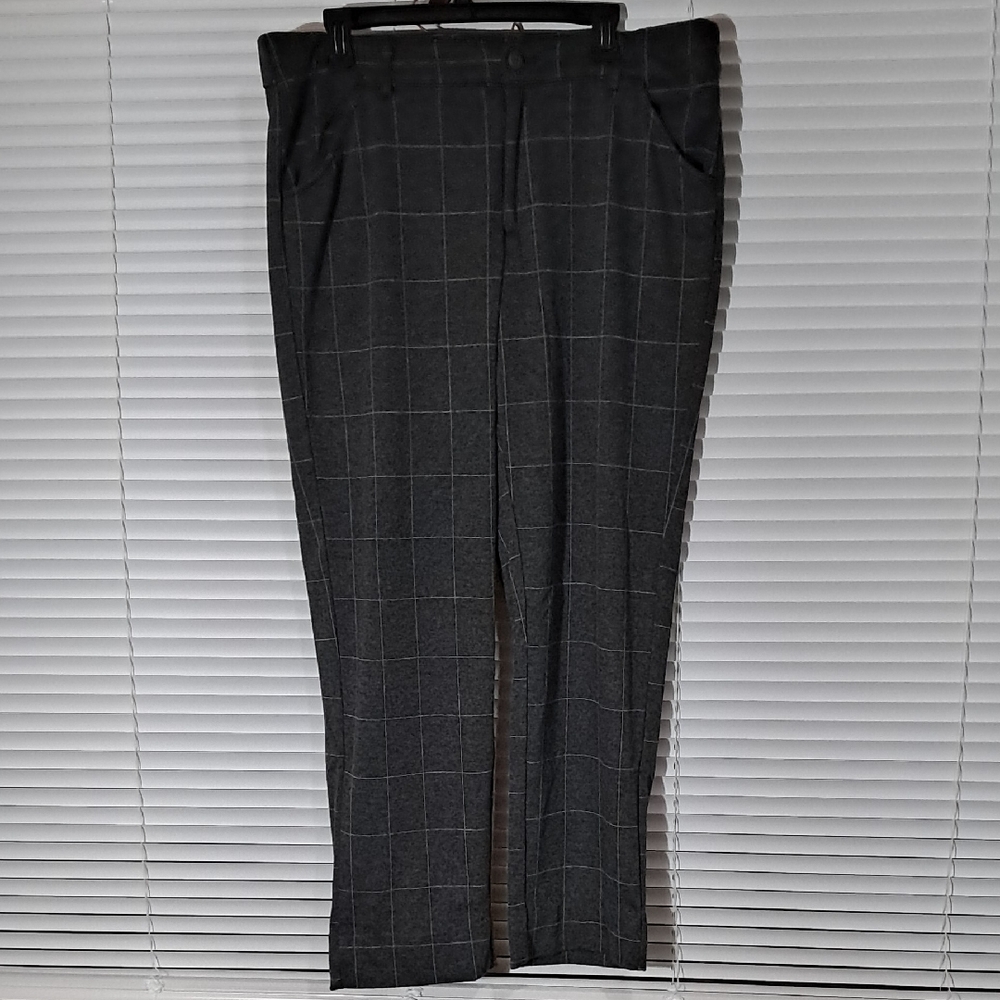 Lee Riders  straight Dark Gray Plaid Dress Pants